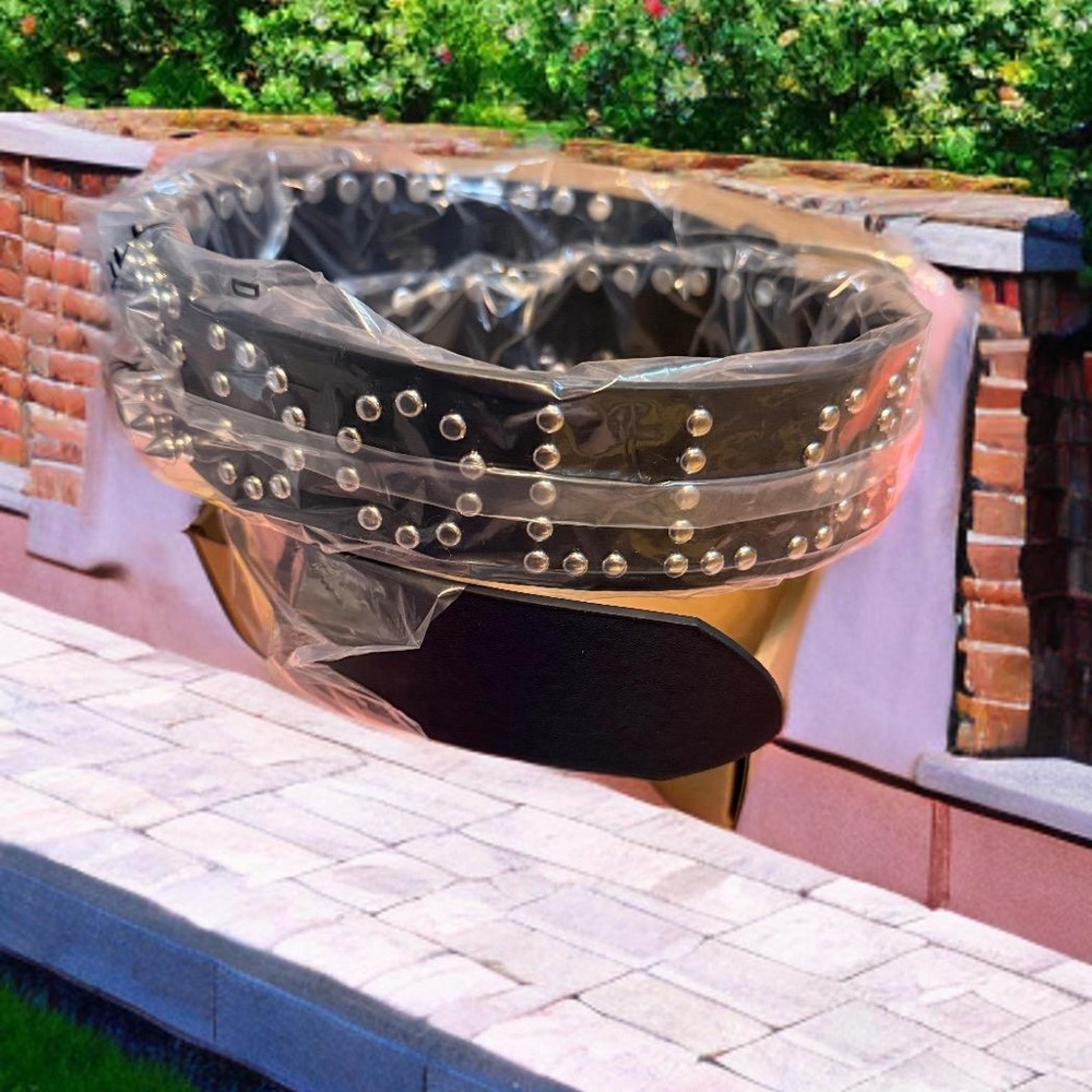 Studded Black and Silver Belt